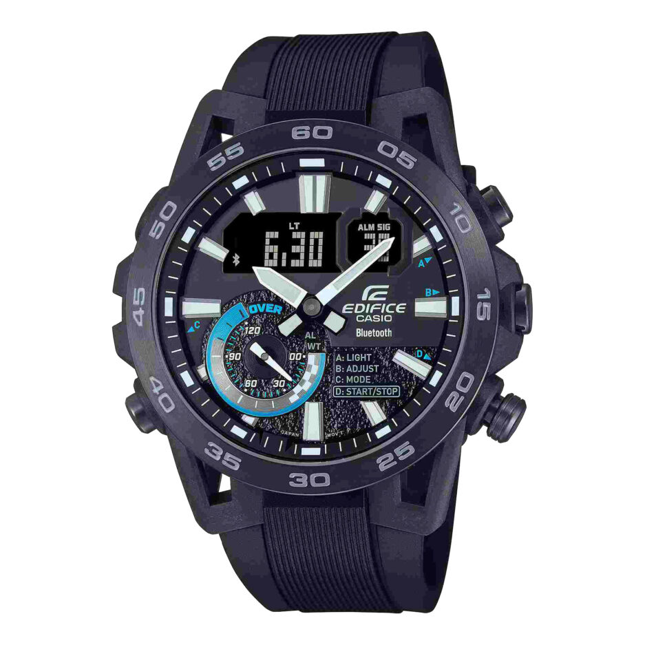 ساعت مچی مردانه کاسیو بند سیلیکونی سرمه ای مدل ECB-40PB-1ADF کاسیو ادی فایس |CASIO-EDIFICE
