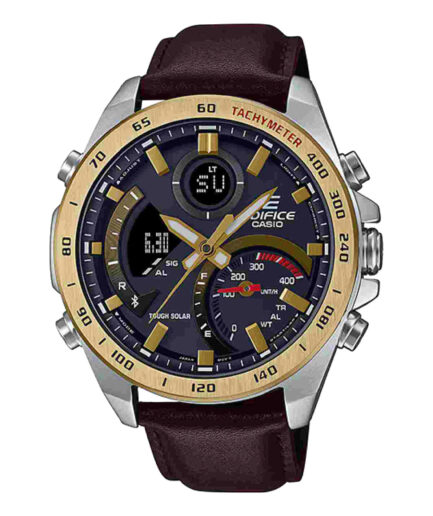 ساعت مچی مردانه کاسیو بند چرم قهوه ای مدل ECB-900GL-1ADR کاسیو ادی فایس |CASIO-EDIFICE