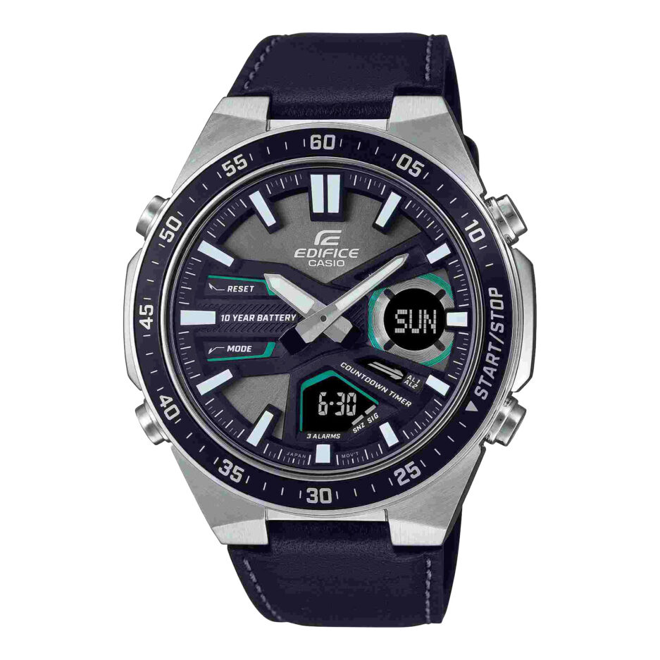 ساعت مچی مردانه کاسیو بند چرم مدل EFV-C110L-1AVDF کاسیو ادی فایس |CASIO-EDIFICE