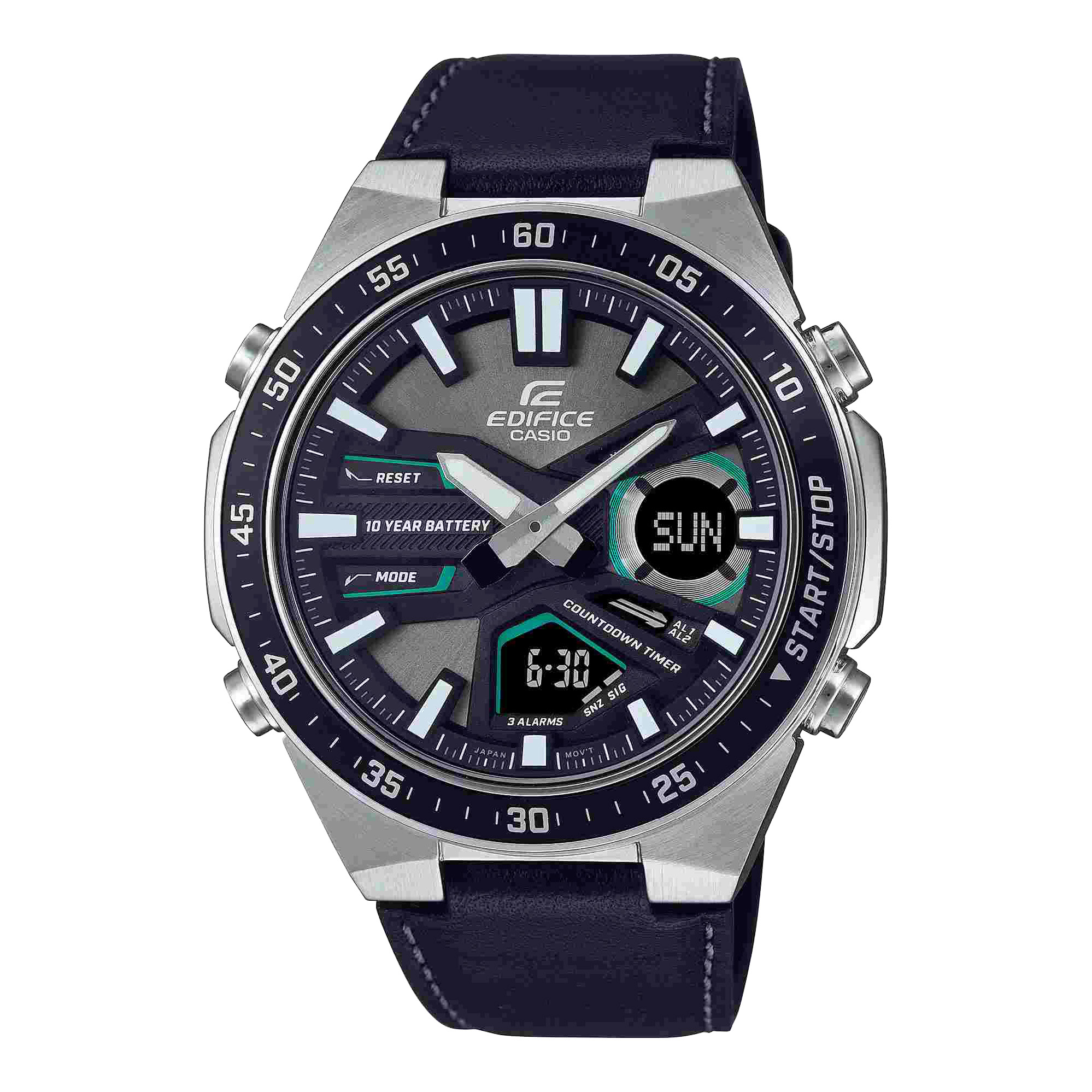 ساعت مچی مردانه کاسیو بند چرم مدل EFV-C110L-1AVDF کاسیو ادی فایس |CASIO-EDIFICE