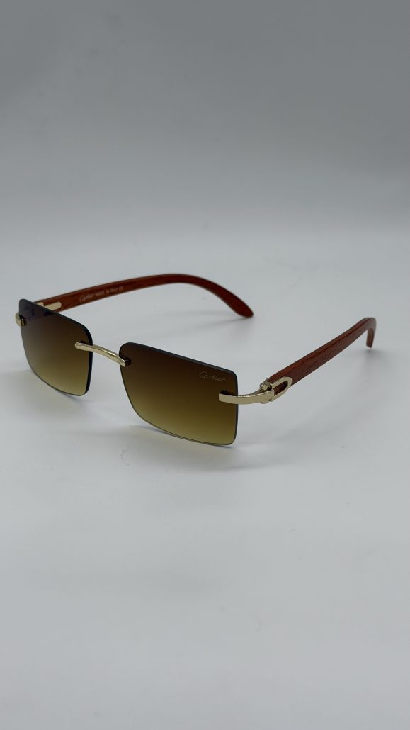 عینک کارتیر | Cartier | فریملس دسته چوبی